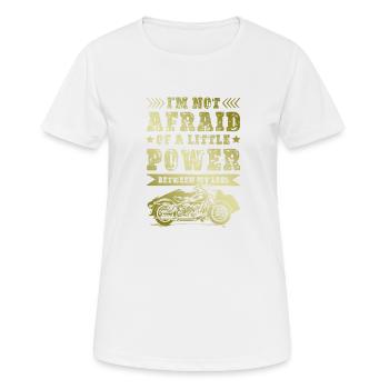 Puissance de la moto - T-shirt respirant Femme - blanc - Devant - AI Model Female 172 dark (172cm)