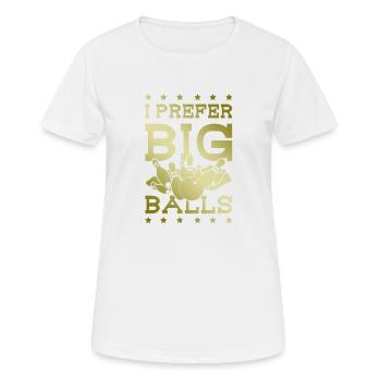 Grosses boules Bowling - T-shirt respirant Femme - blanc - Devant - AI Model Female 172 dark (172cm)