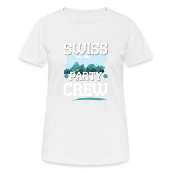 Swiss Party Crew - Frauen T-Shirt atmungsaktiv - Weiß - Vorne - AI Model Female 172 dark (172cm)