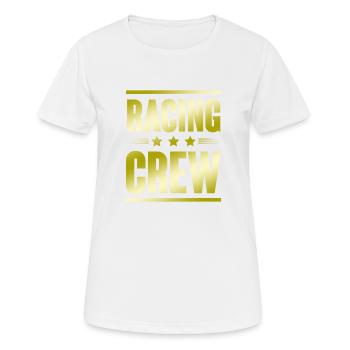 Racing Crew - Frauen T-Shirt atmungsaktiv - Weiß - Vorne - AI Model Female 172 dark (172cm)