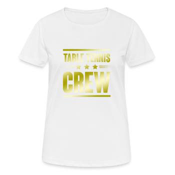 Table Tennis Crew - Frauen T-Shirt atmungsaktiv - Weiß - Vorne - AI Model Female 172 dark (172cm)