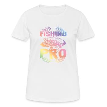 Fishing Pro - Frauen T-Shirt atmungsaktiv - Weiß - Vorne - AI Model Female 172 dark (172cm)