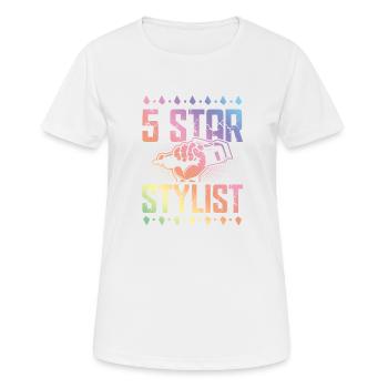 Styliste 5 étoiles - T-shirt respirant Femme - blanc - Devant - AI Model Female 172 dark (172cm)