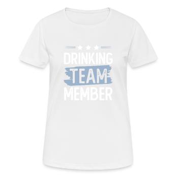 Équipe de consommation d’alcool - T-shirt respirant Femme - blanc - Devant - AI Model Female 172 dark (172cm)