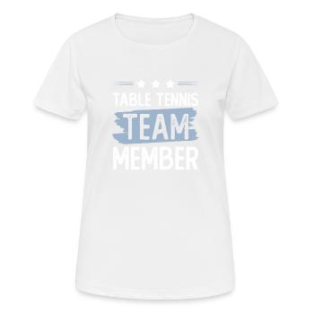 Table Tennis Team - Frauen T-Shirt atmungsaktiv - Weiß - Vorne - AI Model Female 172 dark (172cm)