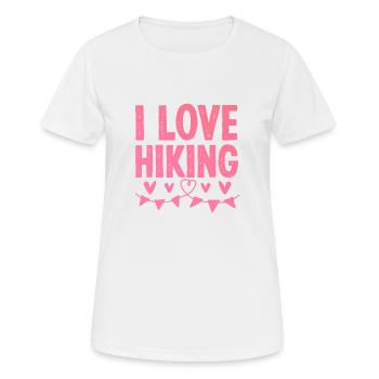 Ich liebe Hiking - Frauen T-Shirt atmungsaktiv - Weiß - Vorne - AI Model Female 172 dark (172cm)
