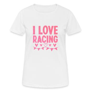 Ich liebe Rennen - Frauen T-Shirt atmungsaktiv - Weiß - Vorne - AI Model Female 172 dark (172cm)