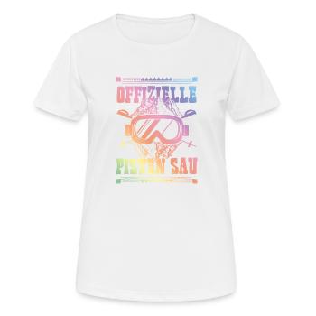 Ofizielle Pisten Sau - Frauen T-Shirt atmungsaktiv - Weiß - Vorne - AI Model Female 172 dark (172cm)