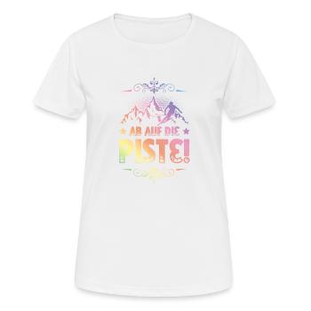 ab auf die piste - Frauen T-Shirt atmungsaktiv - Weiß - Vorne - AI Model Female 172 dark (172cm)