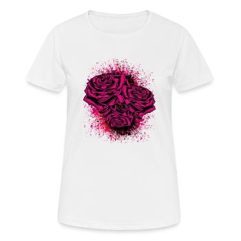Rose Illustration - T-shirt respirant Femme - blanc - Devant - AI Model Female 172 dark (172cm)