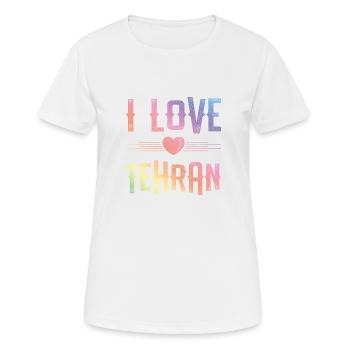 I Love Tehran - Frauen T-Shirt atmungsaktiv - Weiß - Vorne - AI Model Female 172 dark (172cm)