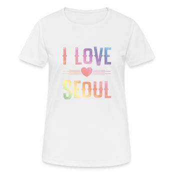 J’aime Séoul - T-shirt respirant Femme - blanc - Devant - AI Model Female 172 dark (172cm)