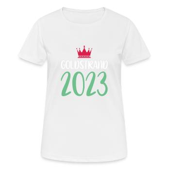 Sables d’or 2023 (Garantie du prix le plus bas) - T-shirt respirant Femme - blanc - Devant - AI Model Female 172 dark (172cm)