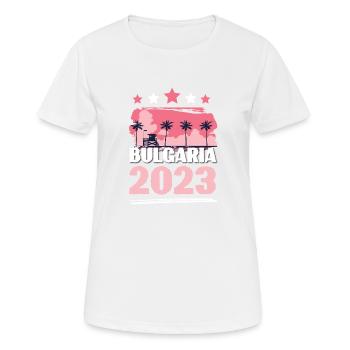 Bulgarien 2023 - Frauen T-Shirt atmungsaktiv - Weiß - Vorne - AI Model Female 172 dark (172cm)