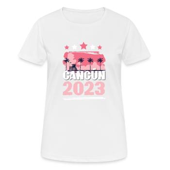 Cancun 2023 - Frauen T-Shirt atmungsaktiv - Weiß - Vorne - AI Model Female 172 dark (172cm)