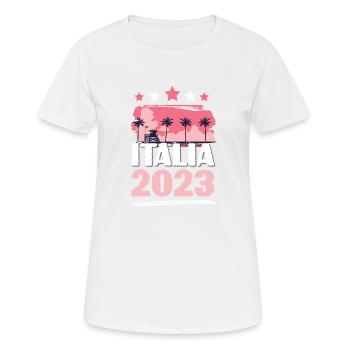 Italia 2023 - Frauen T-Shirt atmungsaktiv - Weiß - Vorne - AI Model Female 172 dark (172cm)