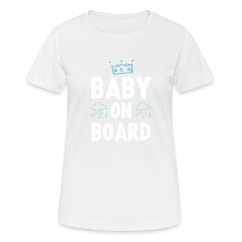 Bébé à bord - T-shirt respirant Femme - blanc - Devant - AI Model Female 172 dark (172cm)