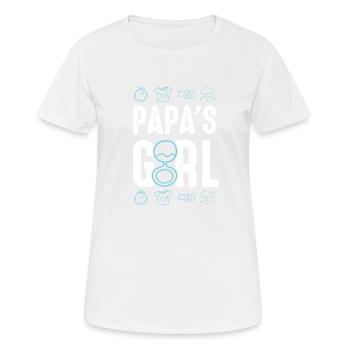 Bébé papa fille - T-shirt respirant Femme - blanc - Devant - AI Model Female 172 dark (172cm)