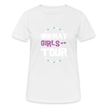 Tournée des filles de Norvège - T-shirt respirant Femme - blanc - Devant - AI Model Female 172 dark (172cm)