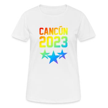 Cancun 2023 - Women's Breathable T-Shirt - white - Front - AI Model Female 172 dark (172cm)