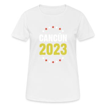 Cancun 2023 - Frauen T-Shirt atmungsaktiv - Weiß - Vorne - AI Model Female 172 dark (172cm)
