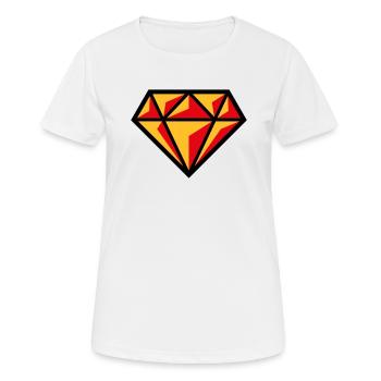 Diamond (Gemstone Brilliant Symbol / POS Red 3C) - Women's Breathable T-Shirt - white - Front - AI Model Female 172 dark (172cm)