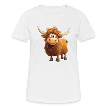 Bovins Highland - T-shirt respirant Femme - blanc - Devant - AI Model Female 172 dark (172cm)