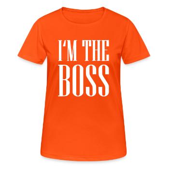 In the Boss white - Women's Breathable T-Shirt - neon orange - Front - AI Model Female 172 dark (172cm)