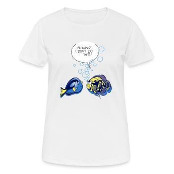 Poisson soufflant - T-shirt respirant Femme - blanc - Devant - AI Model Female 172 dark (172cm)