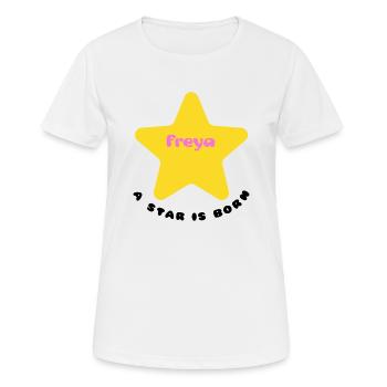 a star is born - Freya - Frauen T-Shirt atmungsaktiv - Weiß - Vorne - AI Model Female 172 dark (172cm)