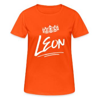 Léon - T-shirt respirant Femme - orange néon - Devant - AI Model Female 172 dark (172cm)