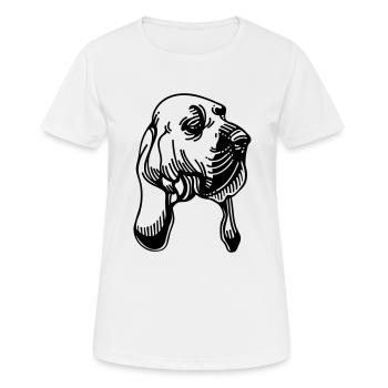 Bloodhound - dog breed - Women's Breathable T-Shirt - white - Front - AI Model Female 172 dark (172cm)