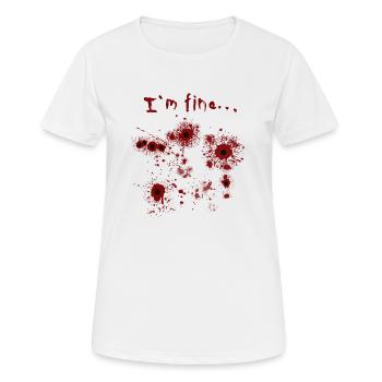 I'm fine ... Halloween shirt - Women's Breathable T-Shirt - white - Front - AI Model Female 172 dark (172cm)