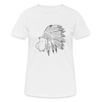 Dachshund Indians from Dackelfieber.de Wire-haired Dachshund - Women's Breathable T-Shirt - white - Front - AI Model Female 172 dark (172cm)