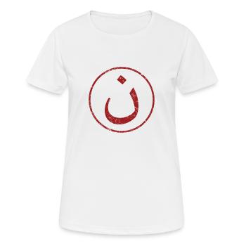 Nazarene "N" Christian in Arabic Christian symbol - Women's Breathable T-Shirt - white - Front - AI Model Female 172 dark (172cm)