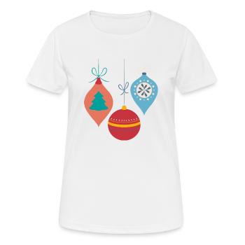 Boules de noel - T-shirt respirant Femme - blanc - Devant - AI Model Female 172 dark (172cm)