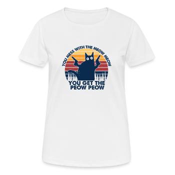 Vous mess avec le meow meow vous obtenez le peow peow - T-shirt respirant Femme - blanc - Devant - AI Model Female 172 dark (172cm)