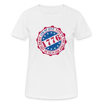 4th of July Stamp - Women's Breathable T-Shirt - white - Front - AI Model Female 172 dark (172cm)