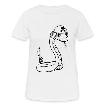 seeraeuber schlange pirat kapitaen matrose seebaer - Frauen T-Shirt atmungsaktiv - Weiß - Vorne - AI Model Female 172 dark (172cm)