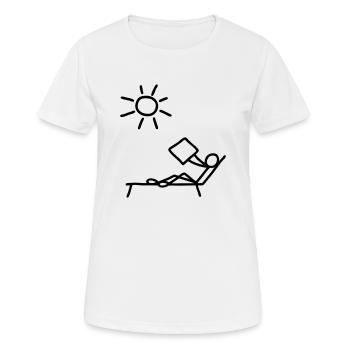 Sonnen & Zeitung lesen - Frauen T-Shirt atmungsaktiv - Weiß - Vorne - AI Model Female 172 dark (172cm)