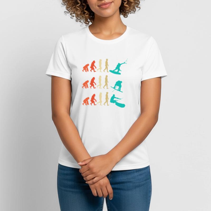 Wakeboarding Evolution Geschenk Frauen T-Shirt atmungsaktiv