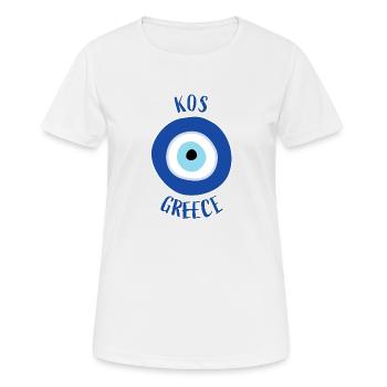Nazar - Kos Grèce - T-shirt respirant Femme - blanc - Devant - AI Model Female 172 dark (172cm)