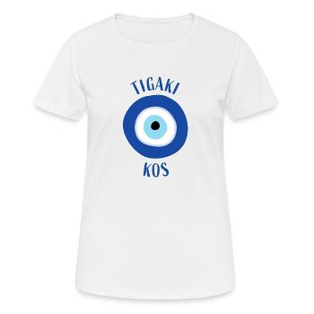 Nazar - Tigaki Kos - T-shirt respirant Femme - blanc - Devant - AI Model Female 172 dark (172cm)