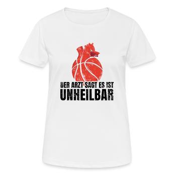 Basketball Frequenz - Frauen T-Shirt atmungsaktiv - Weiß - Vorne - AI Model Female 172 dark (172cm)