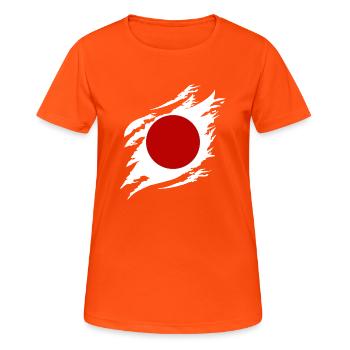 Japan Flag Used Look Nihon Japanese Flag - Women's Breathable T-Shirt - neon orange - Front - AI Model Female 172 dark (172cm)