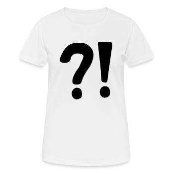 | point d’interrogation Point d’exclamation | icône | Confus - T-shirt respirant Femme - blanc - Devant - AI Model Female 172 dark (172cm)