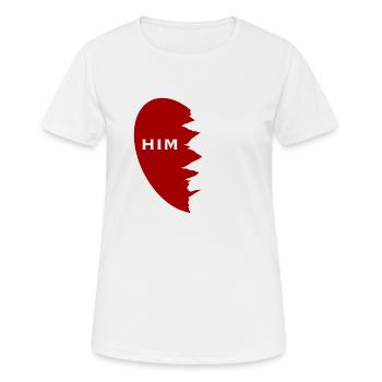Chemise partenaire Love Him LGBTQ - T-shirt respirant Femme - blanc - Devant - AI Model Female 172 dark (172cm)
