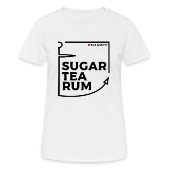 The Wellerman, sugar and tea and rum - sea shanty - T-shirt respirant Femme - blanc - Devant - AI Model Female 172 dark (172cm)
