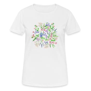 Flower meadow - Women's Breathable T-Shirt - white - Front - AI Model Female 172 dark (172cm)