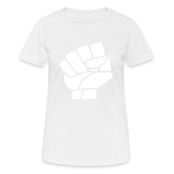 Revolution hand - Frauen T-Shirt atmungsaktiv - Weiß - Vorne - AI Model Female 172 dark (172cm)